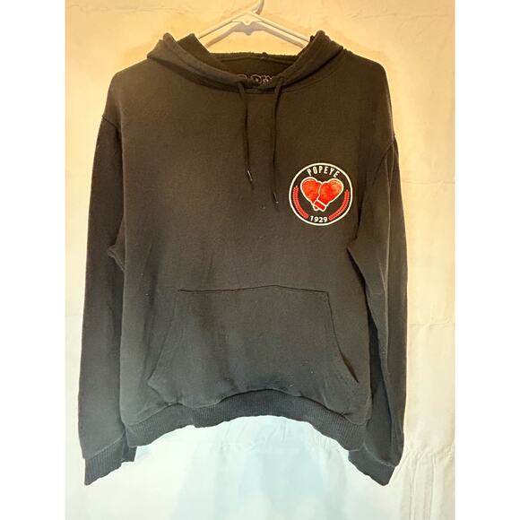 Men's Medium Popeye Hoodie Black Heavyweight Champion - Picture 2 of 7